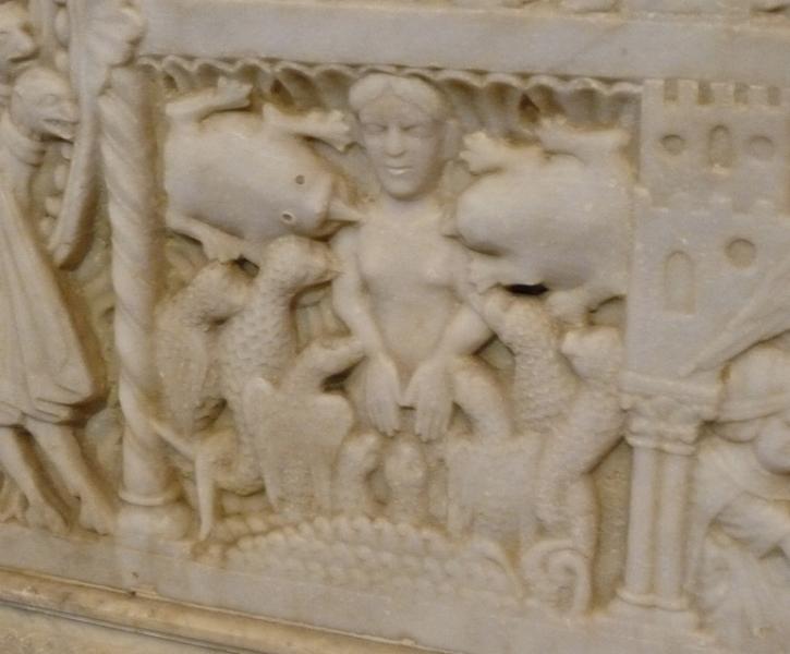 St Tecla licked by serpents St Tecla licked by serpents