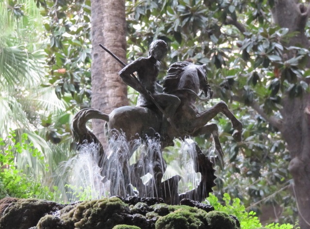 St George and the Dragon fountain in the cloister St George and the Dragon fountain in the cloister