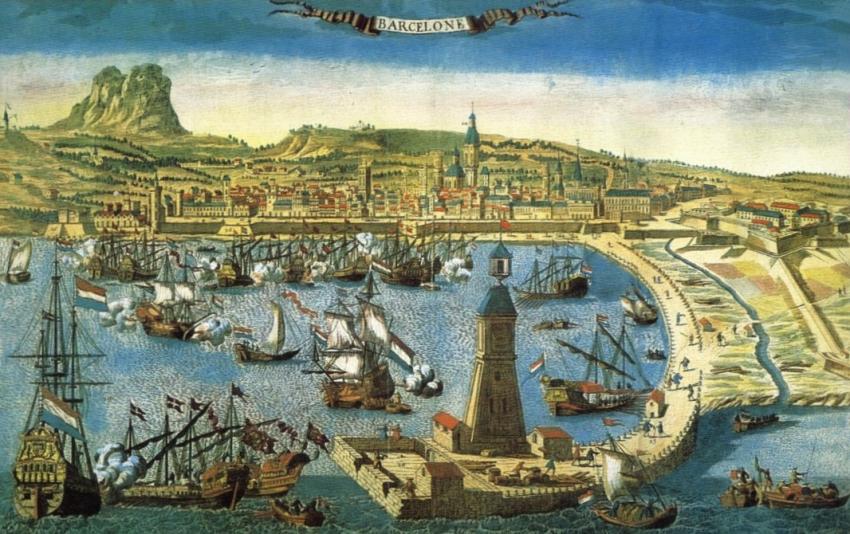 18th-century view of Barcelona port