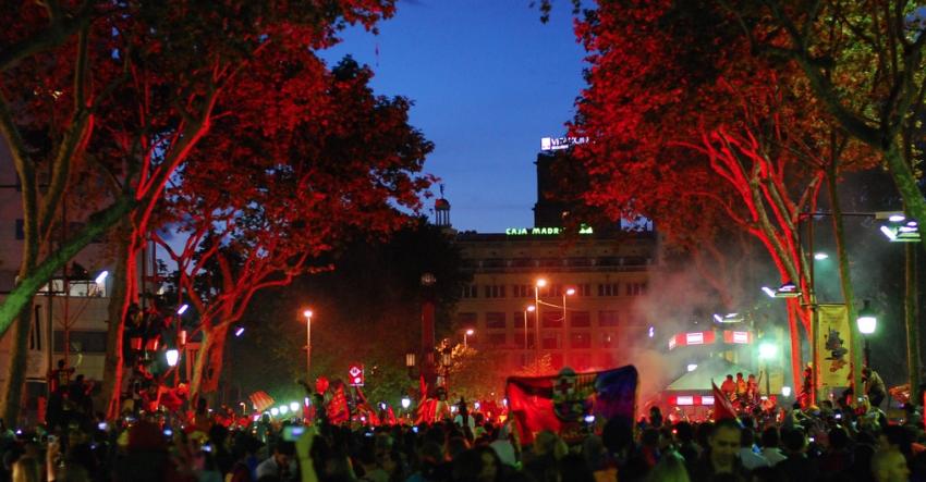 Barcelona Championship celebration on the Ramblas