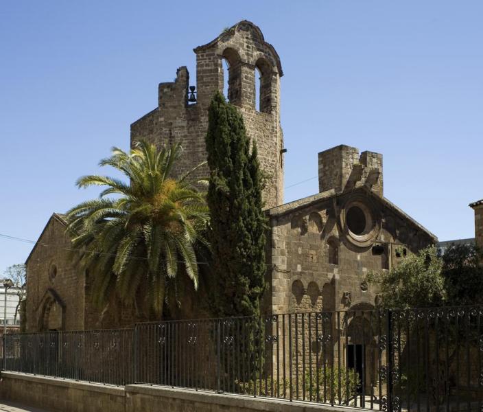 Exterior of Església de Sant Pau del Camp, Barcelona, Spain