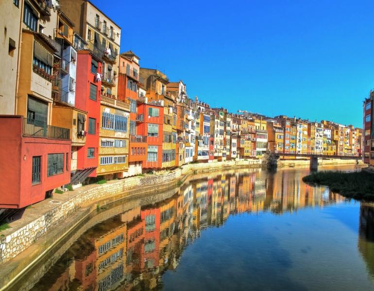 Riverside houses in Girona