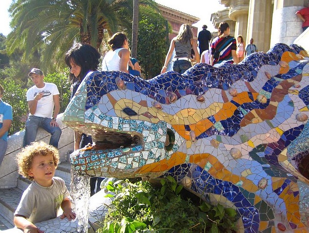 With the Lizard in Park Güell