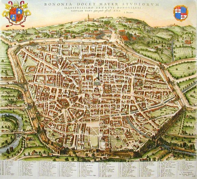 Johannes Blaeu, map of Bologna 1640 Johannes Blaeu, map of Bologna 1640