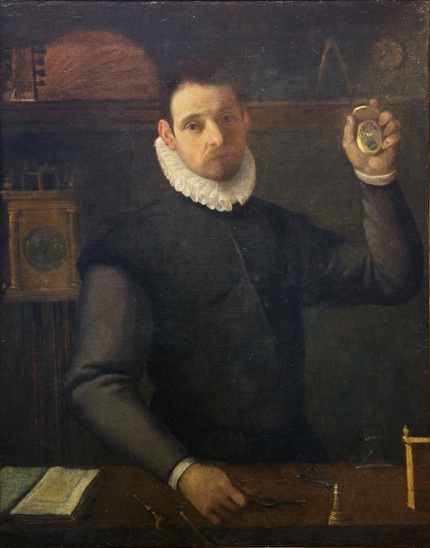 Agostino Carracci, Self portrait as a watchmaker