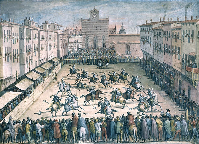 Joust in Piazza Santa Croce, Jan Van der Straet Joust in Piazza Santa Croce, Jan Van der Straet