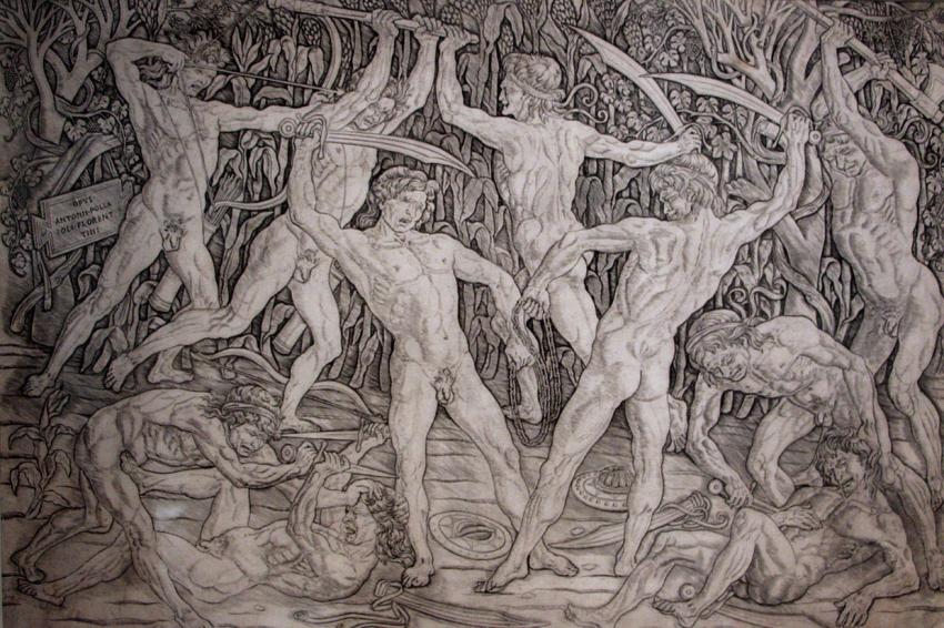 Engraving of the Battle of the Nudes Engraving of the Battle of the Nudes