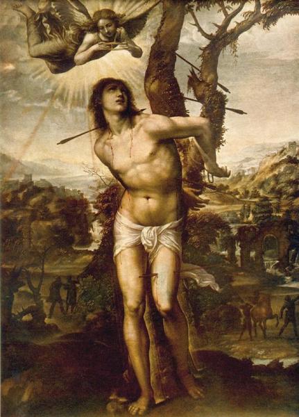 Il Sodoma's St Sebastian, in the Uffizi