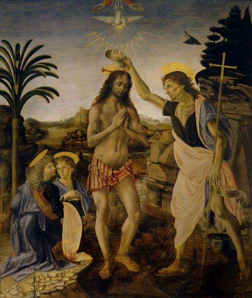 Baptism of Christ in the Uffizi
