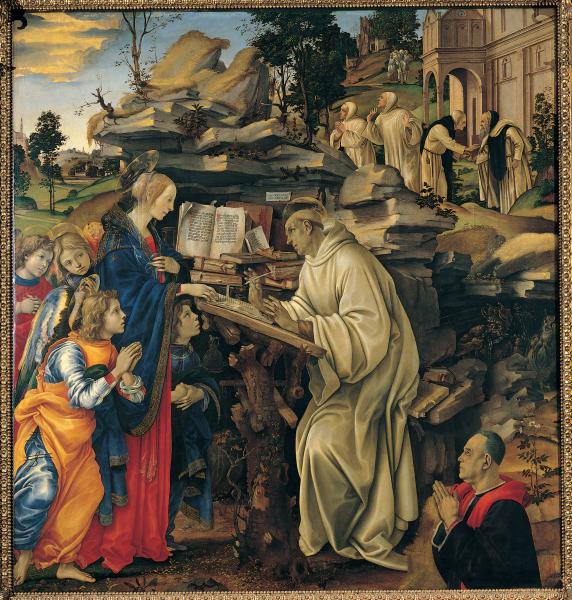 Virgin Appearing to St Bernard, Filippino Lippi Virgin Appearing to St Bernard, Filippino Lippi