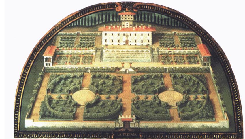 Giusto Utens' lunette of Villa la Petraia