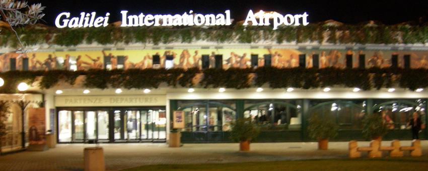 Pisa Airport by night