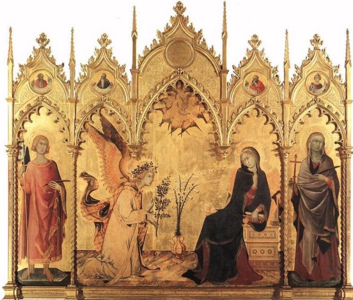 Annunciation by Simone Martini, in the Uffizi