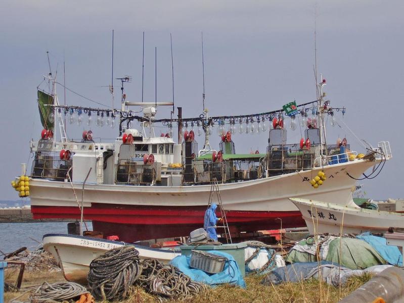 A squid fishing boat