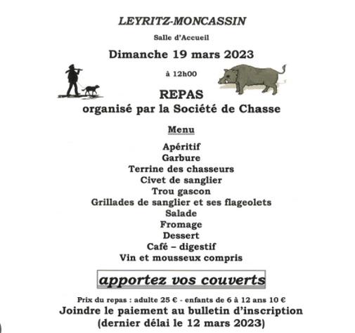 repas de chasse menu