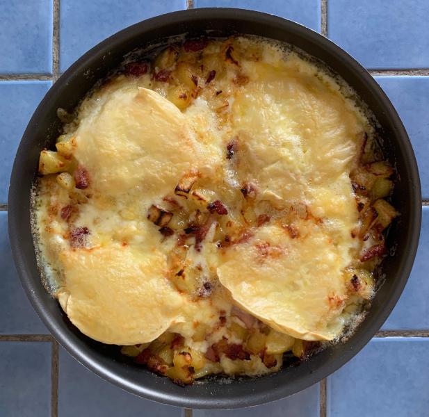Tartiflette just out the oven (speciality from Savoy, France)