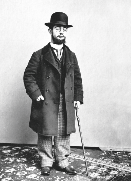 Henri de Toulouse-Lautrec photographié par Paul Sescau, vers 1894.
