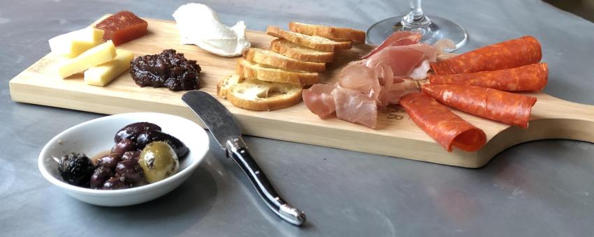 Cheese and charcuterie with rosé