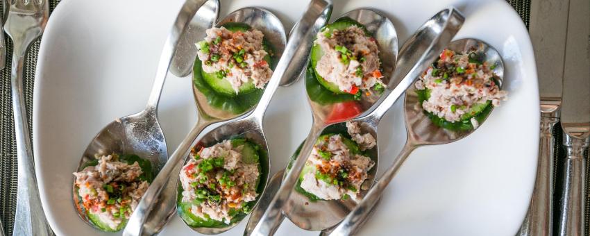 Amuse Bouche - Duck salad with cucumber