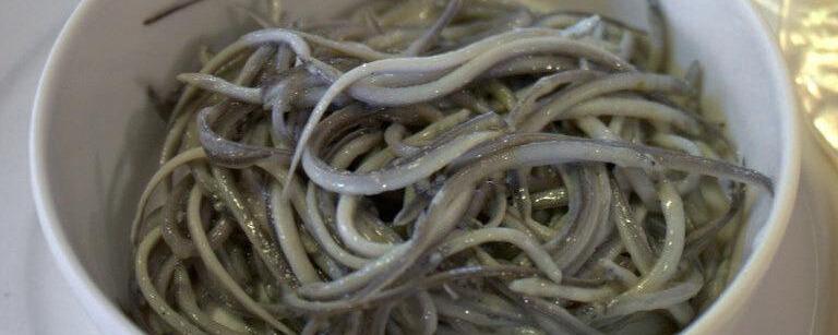 Bowl of baby eels.