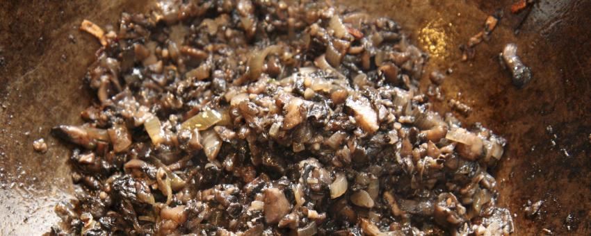 Preparation of Duxelles.