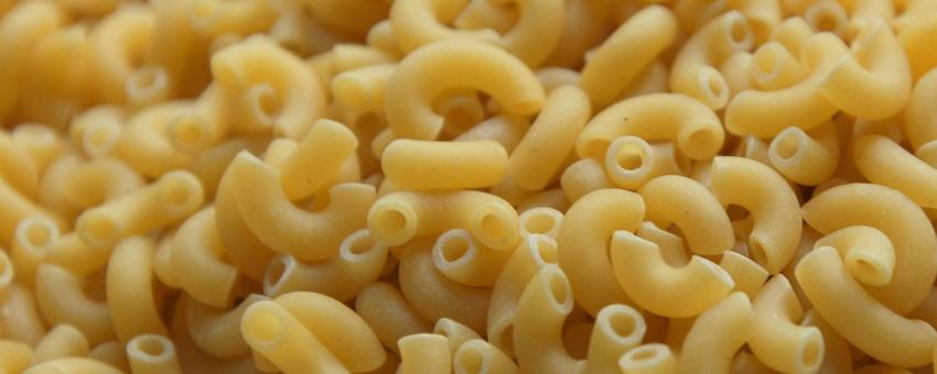 closeup view of macaroni pasta
