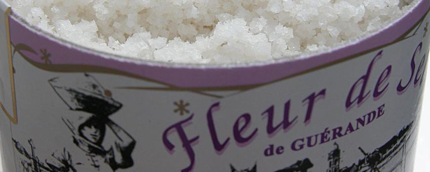 Fleur de Sel sea salt from Guérande, France in its original box