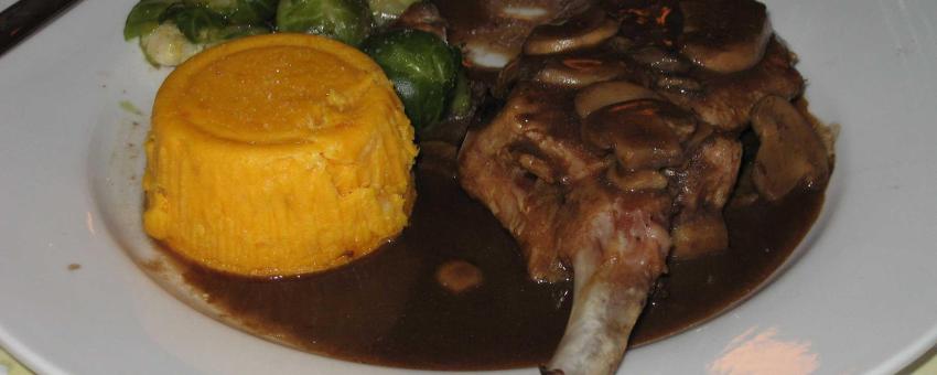 pork chop with mushroom demi glace