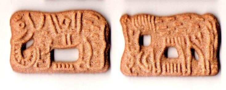 Four pieces of speculaas.