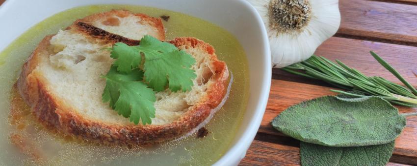 aigo boulido, a provencal garlic-based soup