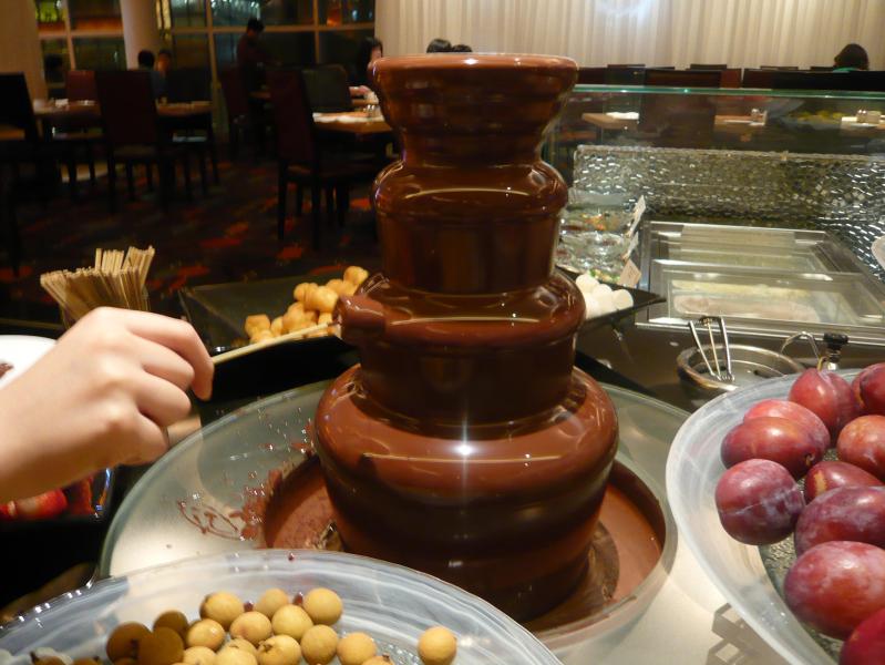 A chocolate fountain in Hong Kong