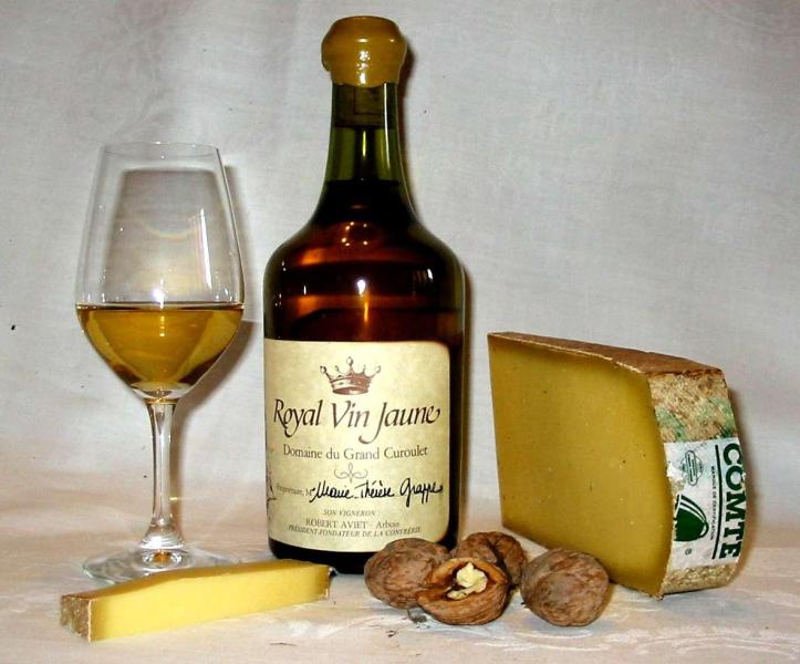 Vin Jaune ("yellow wine") of Jura, France and Franche Comté cheese