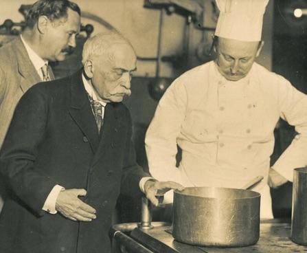 Escoffier checks out a sauce