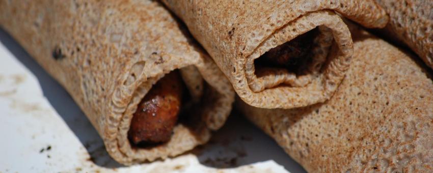 Some galette-saucisse, an eastern Brittany speciality