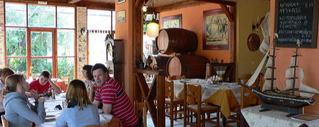 Sunday lunch in a Greek Taverna