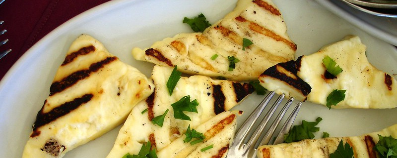 Cyprus dish, grilled Halloumi cheese