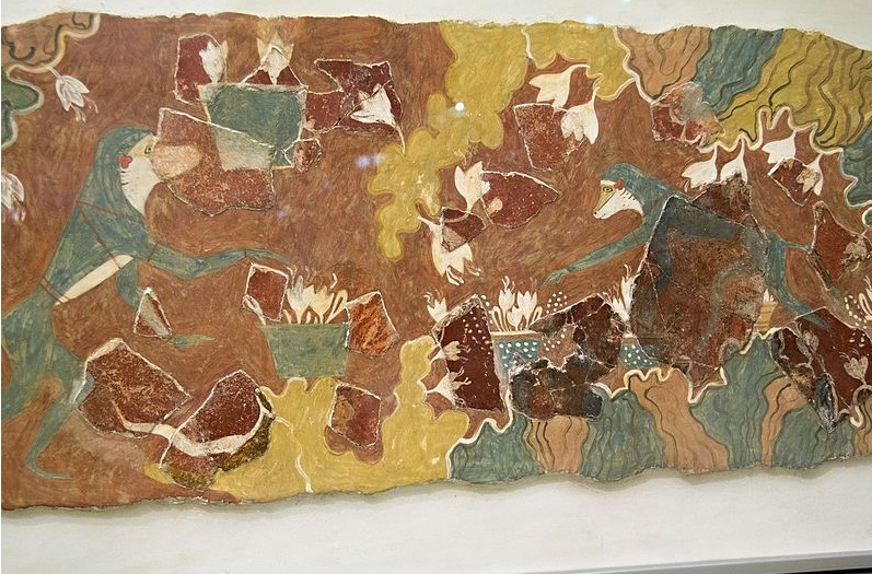Monkeys harvesting saffron, Heraklion Museum