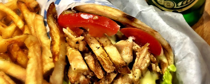 Chicken gyro at Nick the Greek in San Jose, California