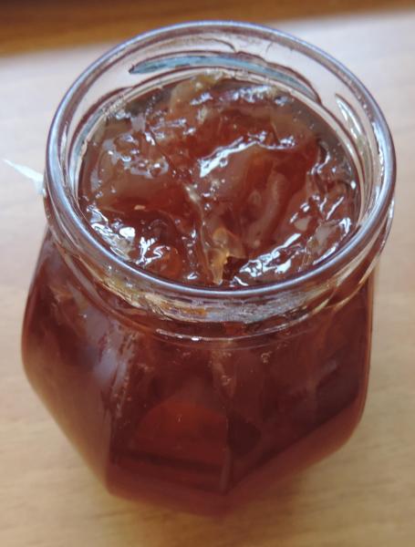 Rose petals jam with Rosa damascena petals.