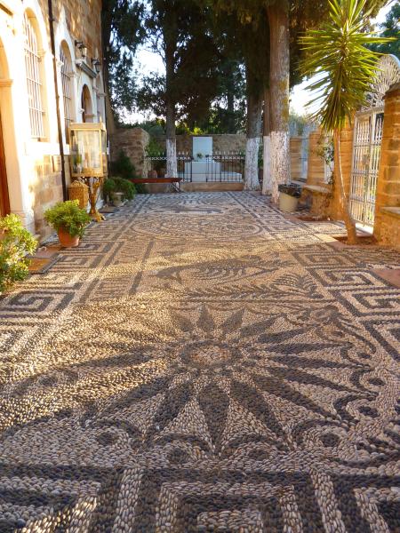 Ornate pebble mosaic floor - Panagia Agiodektini - Kampos of Chios
