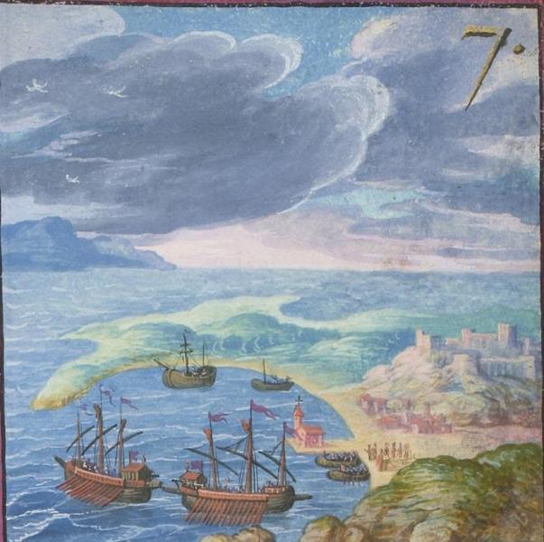 Miniature of Zakynthos port, 1578