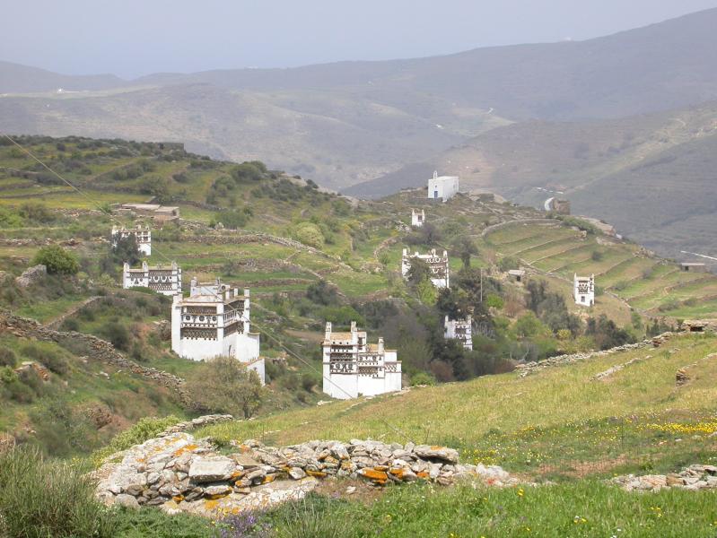 The dovecotes of Tarambados of Tinos. Greece.