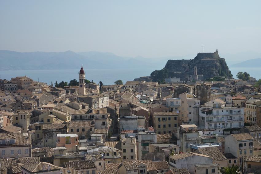 Corfu old town roof tops