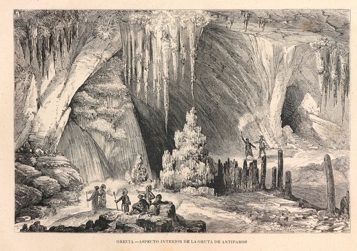 Engraving of the cave