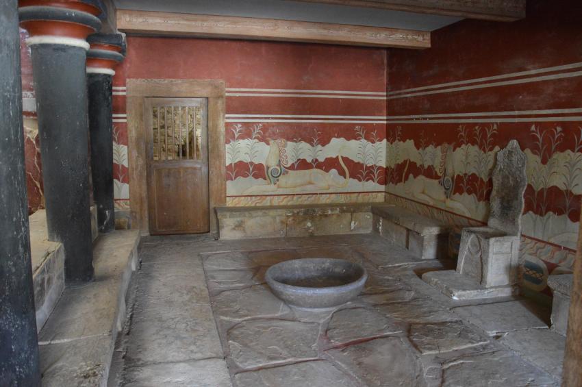 The throne of the King of the Minoan Palace of Knossos, Crete.