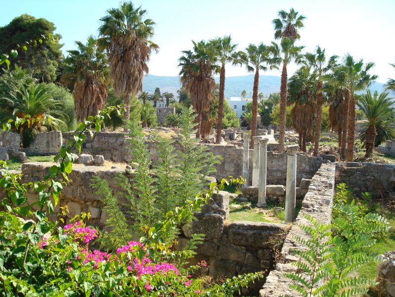 View of the Harbour Quarter-Agora on the island of Kos