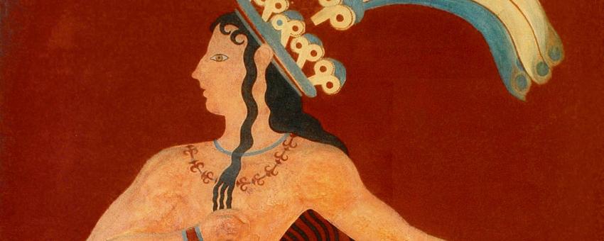 Minoan fresco commonly known as the "Prince of the Lilies"