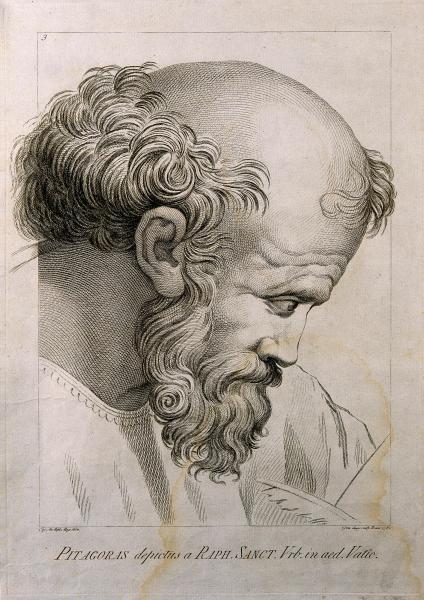 
Pythagoras. Line engraving by D. Cunego, 1782, after R. Mengs after Raphael.

Iconographic Collections
Keywords: portrait prints; engravings; Pythagoras
