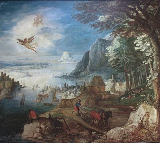 Landscape with the fall of Ikaros, Joos de Mompers
