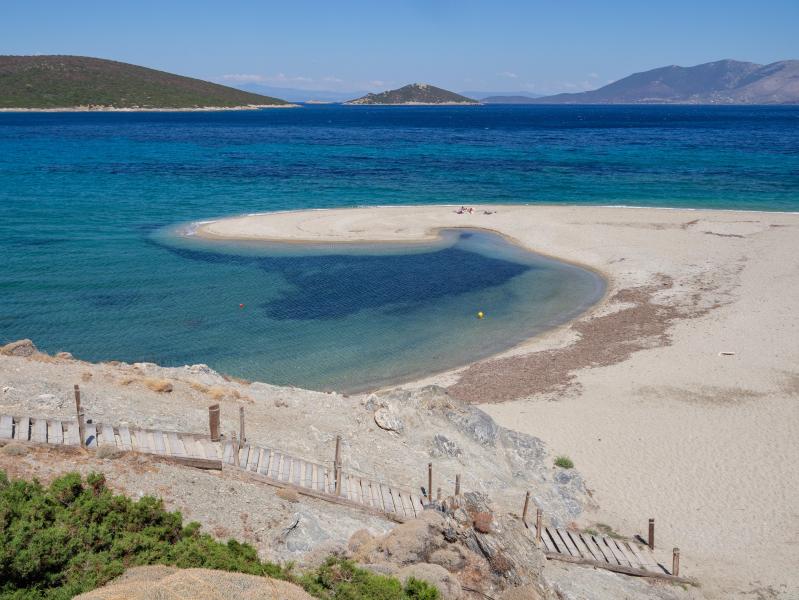 View of Megali Ammos beach, Marmari, Euboea.